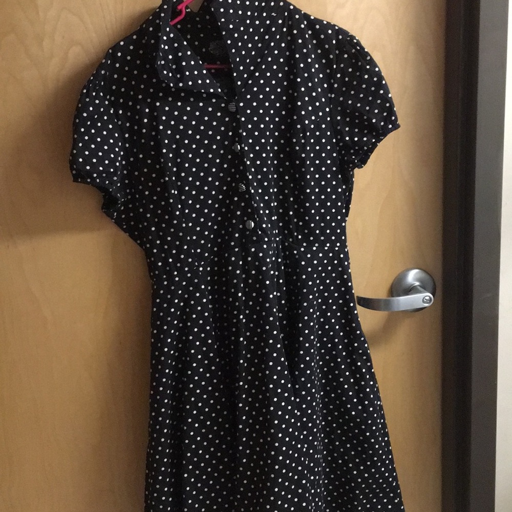 Black polkadot dress